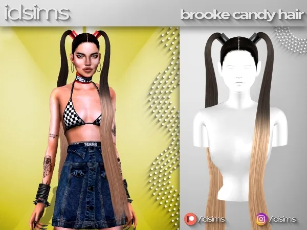 Alpha BROOKE CANDY HAIR by polygoncouture - The Sims 4 custom content
