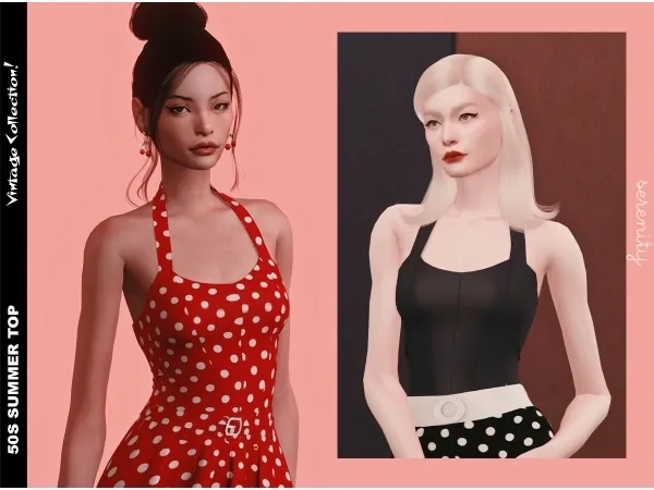 Mix 50s Summer Top by serenity-cc - The Sims 4 custom content