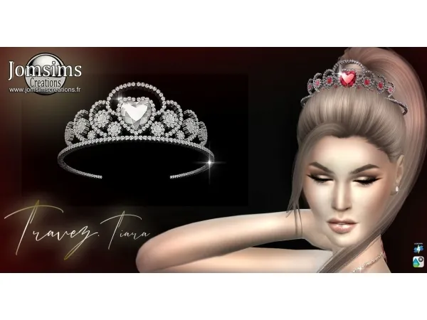 Alpha travez tiara by jomsimscreations - The Sims 4 Custom Content