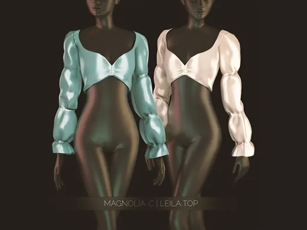 Alpha Magnolia C Leila Top - The Sims 4 Custom Content