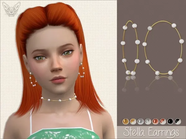 Alpha Stella Earrings For Kids - The Sims 4 Custom Content