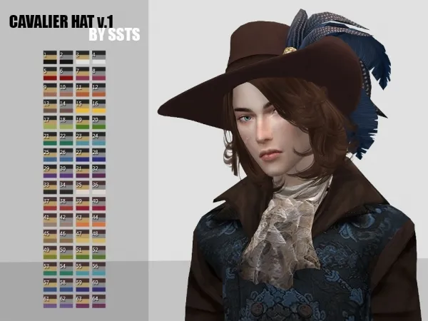 Maxis Match CAVALIER HAT v1 by SSTS update - The Sims 4 Custom Content