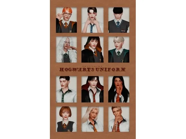 Alpha Kiro_Hogwarts uniform Cape - The Sims 4 Custom Content