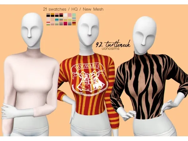 Maxis Match 92 Turtleneck by simsfinds - The Sims 4 Custom Content