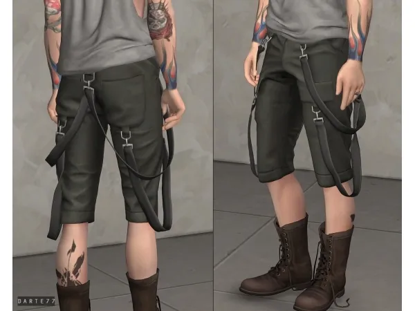 Mix darte77 Strap Cargo Shorts - The Sims 4 Custom Content