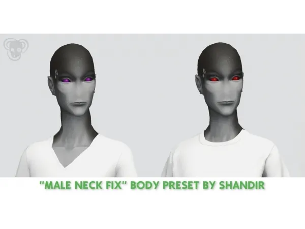 Alpha Shandir BodyPreset Male Neck Fix by simsfinds - The Sims 4 Custom Content