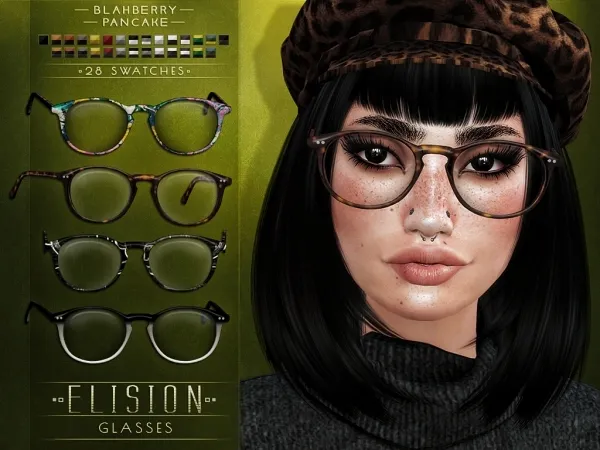 Alpha Blahberry Pancake Elision Glasses by blahberry-pancake - The Sims 4 custom content