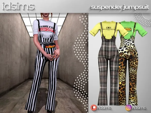 Alpha Suspender Jumpsuit - The Sims 4 Custom Content