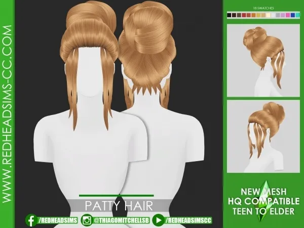 Maxis Match PATTY HAIR - The Sims 4 Custom Content