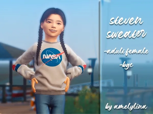 Alpha Steven sweater by amelylina - The Sims 4 Custom Content