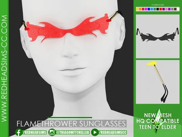 Alpha FLAMETHROWER SUNGLASSES - The Sims 4 Custom Content