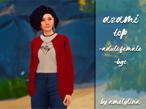 Maxis Match Azami top by amelylina - The Sims 4 Custom Content