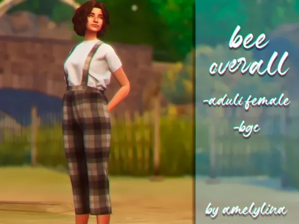 Maxis Match Bee overall by amelylina - The Sims 4 Custom Content