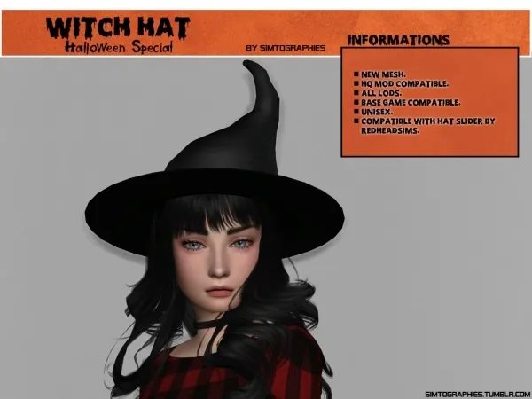 Alpha Witch Hat Halloween Special - The Sims 4 Custom Content