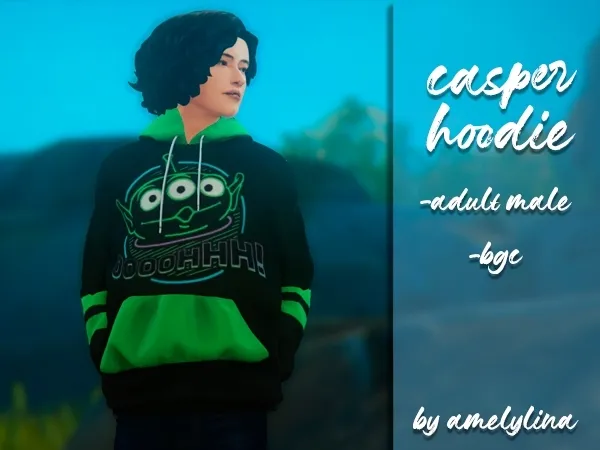 Maxis Match Casper hoodie by amelylina - The Sims 4 Custom Content