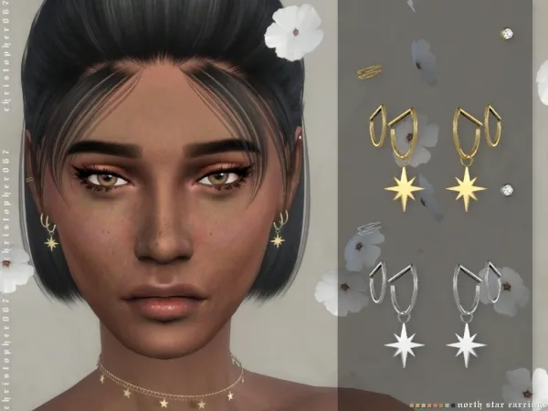 Maxis Match North Star Earrings Christopher067 - The Sims 4 Custom Content