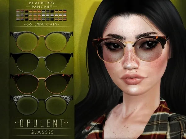 Alpha Blahberry Pancake Opulent Glasses by blahberry-pancake - The Sims 4 custom content