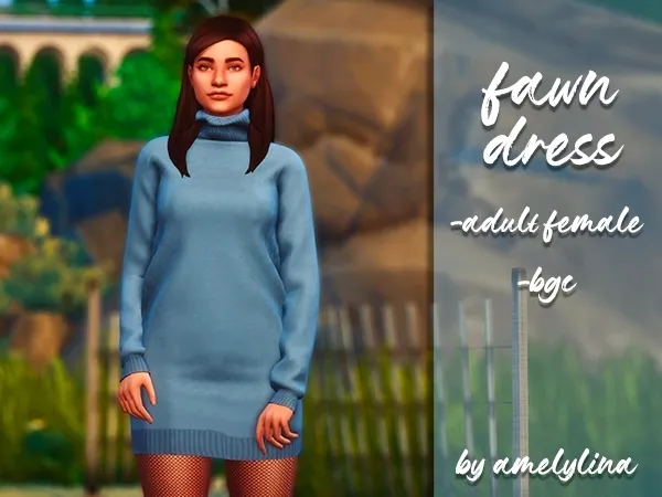 Mix Fawn dress by amelylina - The Sims 4 Custom Content