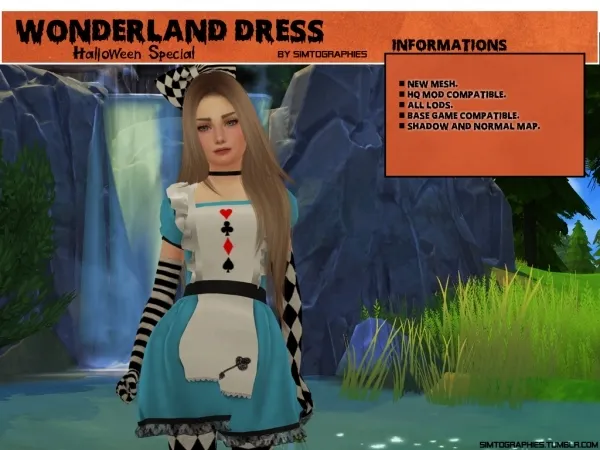 Alpha Wonderland Dress Halloween Special - The Sims 4 Custom Content