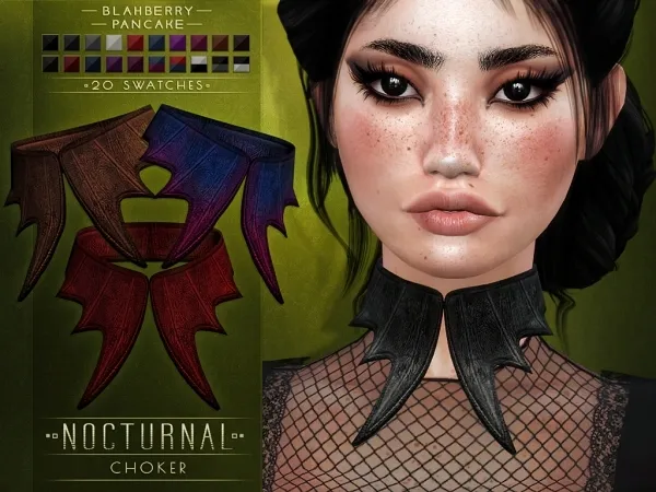 Maxis Match Blahberry Pancake Nocturnal Choker by blahberry-pancake - The Sims 4 custom content