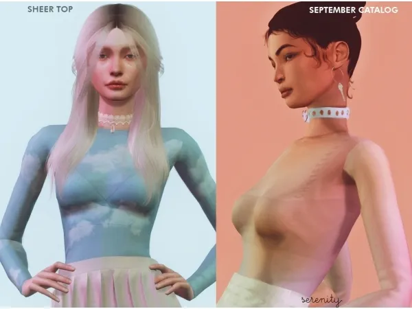 Alpha Sheer Top by serenity-cc - The Sims 4 Custom Content