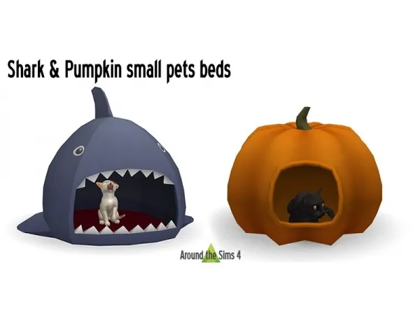 Around the Sims 4 | Pumpkin & Shark cat & small dog beds
