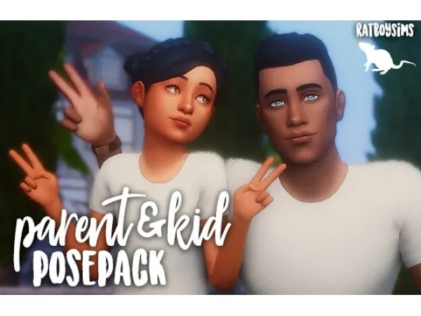 Maxis Match ratboysims parent and kid posepack - The Sims 4 Custom Content