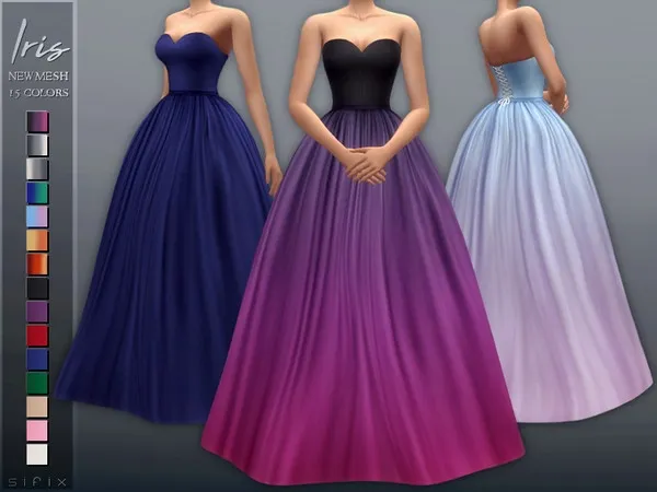 Alpha Iris Gown - The Sims 4 Custom Content