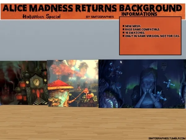 Alpha Alice Madness Returns Background Halloween Special - The Sims 4 Custom Content