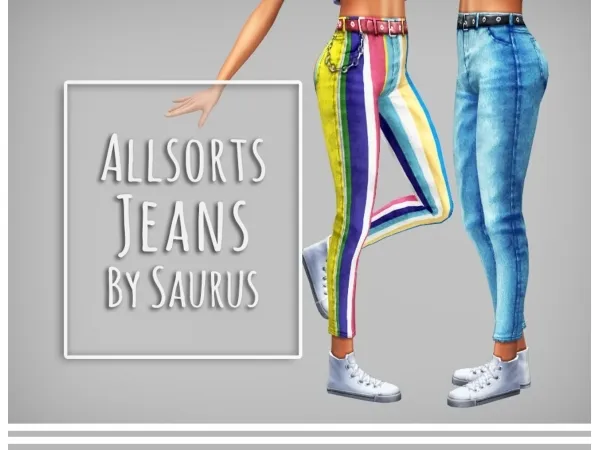 Maxis Match Punk it Up Allsorts Jeans by simsfinds - The Sims 4 Custom Content