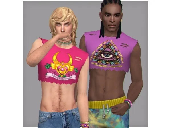 Maxis Match It is not the end of summer (male crop top) by Wistful Castle - The Sims 4 Custom Content