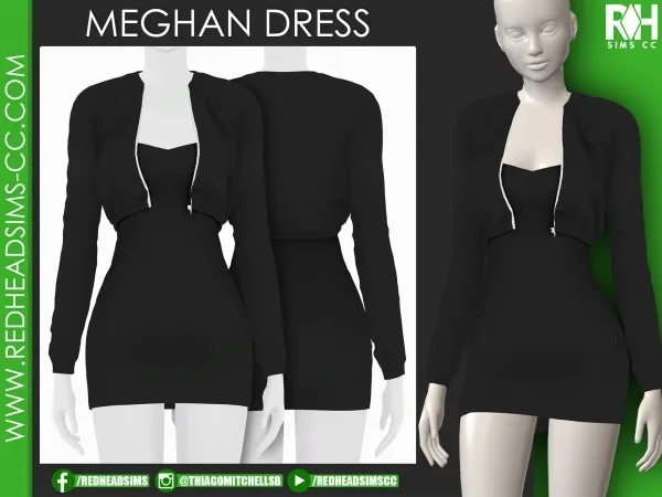 Alpha MEGHAN DRESS by redheadsims - The Sims 4 custom content