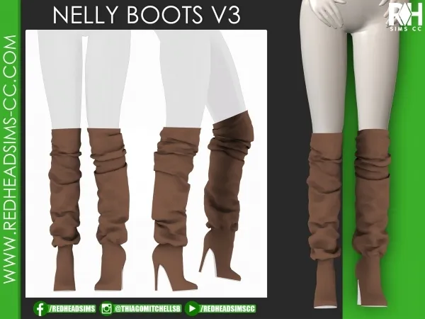 Alpha NELLY BOOTS V3 - The Sims 4 Custom Content