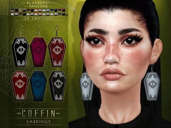 Maxis Match Blahberry Pancake Coffin Earrings by blahberry-pancake - The Sims 4 custom content