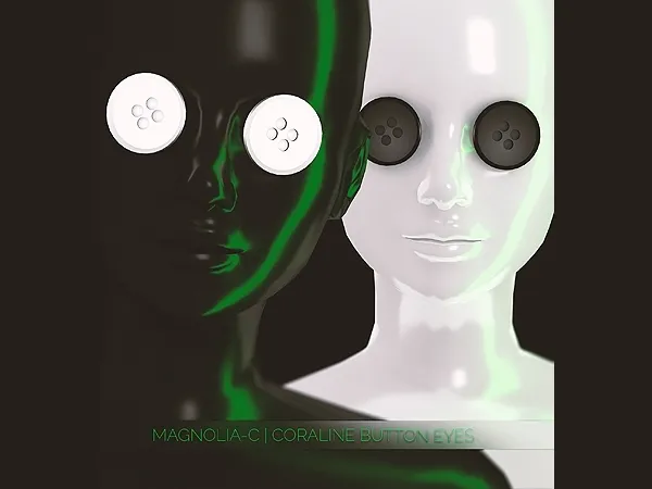 Alpha Magnolia C Coraline Button Eyes - The Sims 4 Custom Content