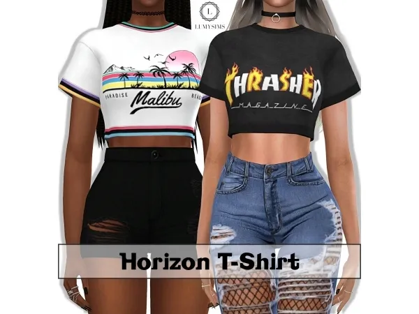 Alpha Horizon T Shirt by lumysims - The Sims 4 Custom Content