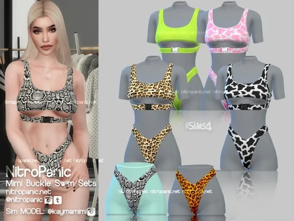 Alpha Mimi Buckle Swim Set (BOTTOM) by nitropanic - The Sims 4 custom content