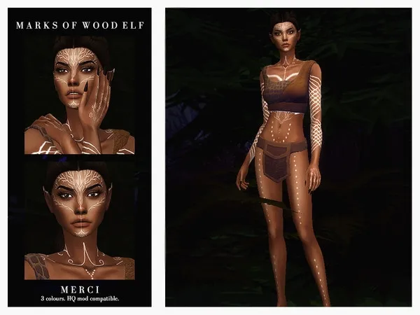 Alpha Marks Of Wood Elf - The Sims 4 Custom Content