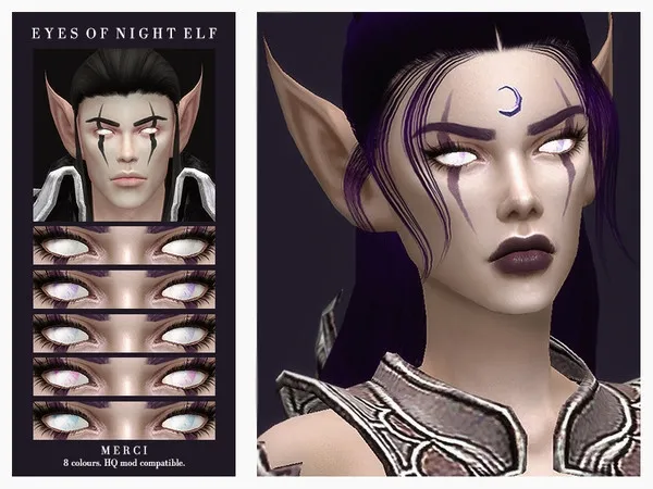 Alpha Eyes Of Night Elf by thesimsresource - The Sims 4 Custom Content