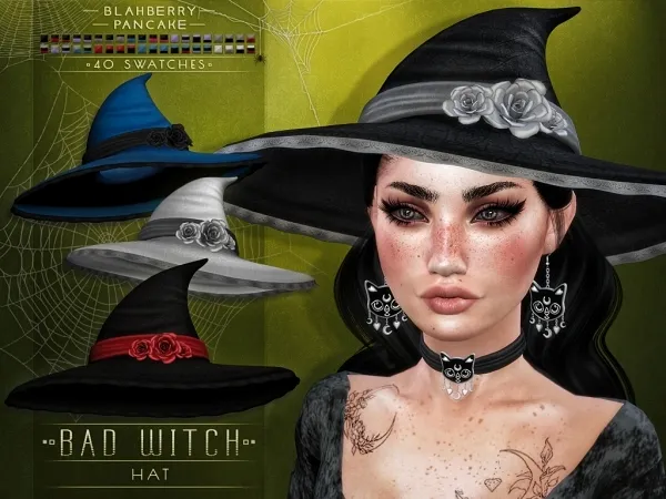 Maxis Match Blahberry Pancake Bad Witch Hat - The Sims 4 Custom Content