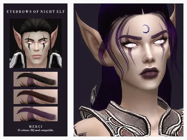 Maxis Match Eyebrows Of Night Elf by thesimsresource - The Sims 4 Custom Content