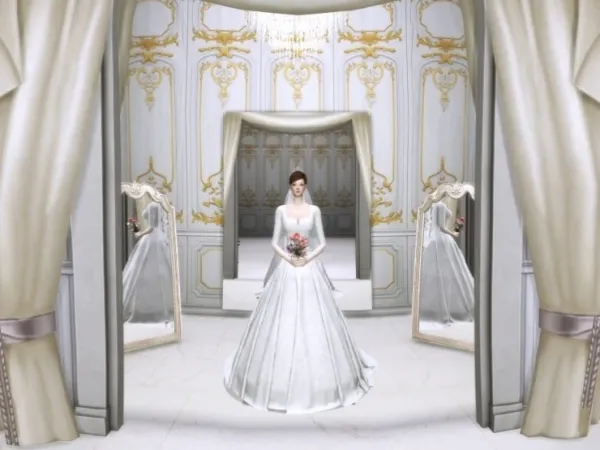 Maxis Match Lena's Wedding Collection Lily Dress by simsfinds - The Sims 4 Custom Content