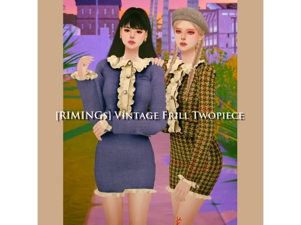 Mix [RIMINGs] Vintage Frill Twopiece - The Sims 4 Custom Content