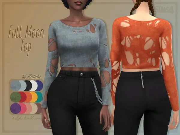 Maxis Match Trillyke Full Moon Top - The Sims 4 Custom Content