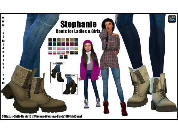 Maxis Match sims4nexus Stephanie Boots for Ladies of All Ages - The Sims 4 Custom Content