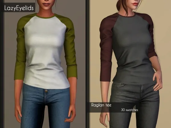 Alpha Raglan tee - The Sims 4 Custom Content