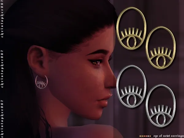 Alpha Eye of Newt Earrings Christopher067 by christopher067 - The Sims 4 Custom Content