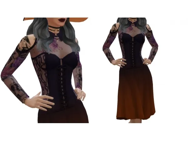 Sexy Witch Dress by NintendoLover13 - Sims 4 CC - SimsFinds Sexy Witch Dress by NintendoLover13 - Sims 4 CC - SimsFinds