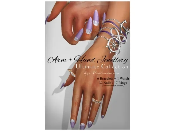 Alpha ARM HAND JEWELLERY Ultimate Collection by Pralinesims - The Sims 4 Custom Content