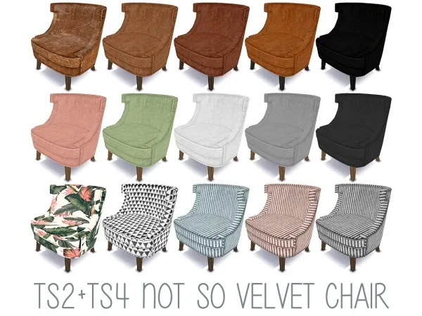 Alpha riekus13 Recolors of Poccis Velvetchair and the Pixelrys conversion - The Sims 4 Custom Content